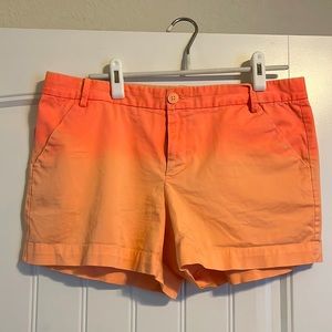 Gap “khaki” shorts, neon orange